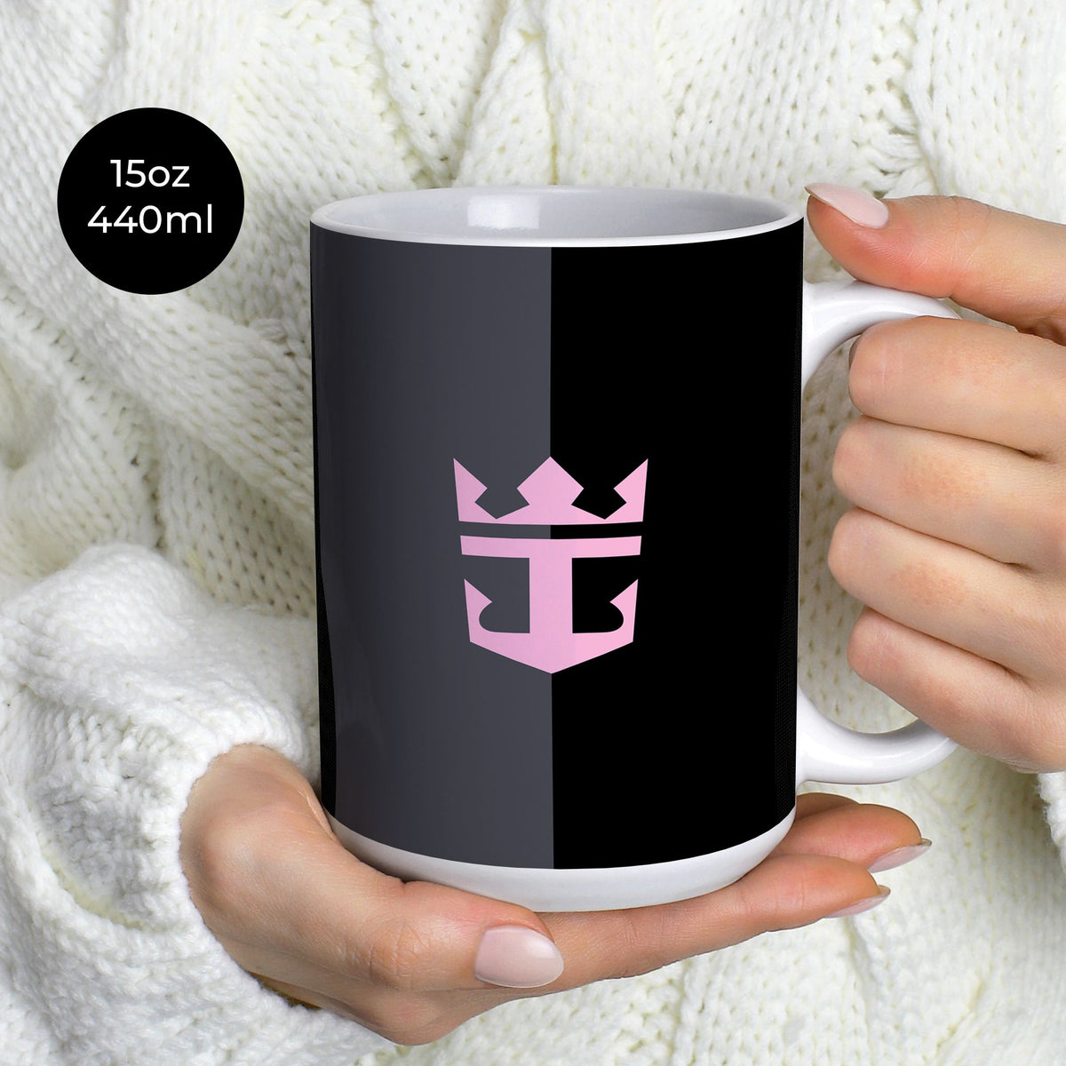 Mug with the Inter Miami 2025 Away football shirt design by RIPA Football