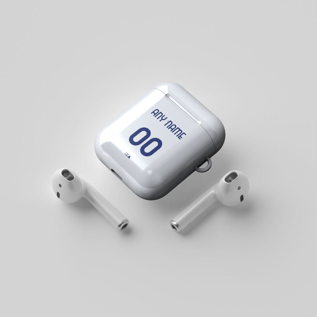 AirPods case with the Inter Milan 2025-26 Away football shirt design by RIPA Football