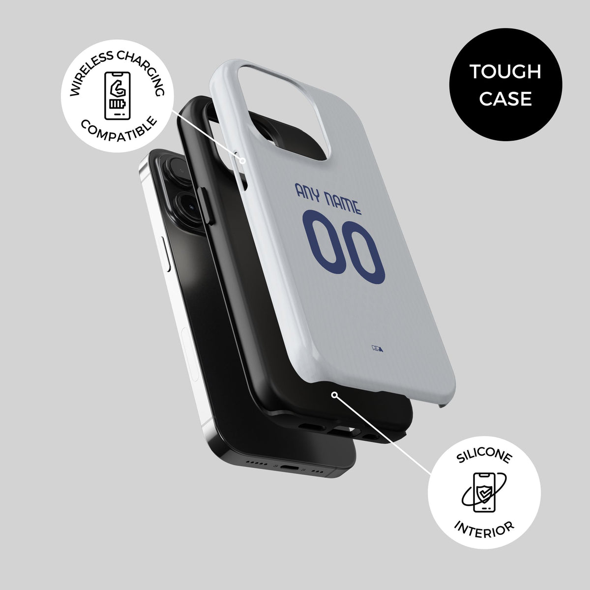 Phone case with the Inter Milan 2025-26 Away football shirt design by RIPA Football