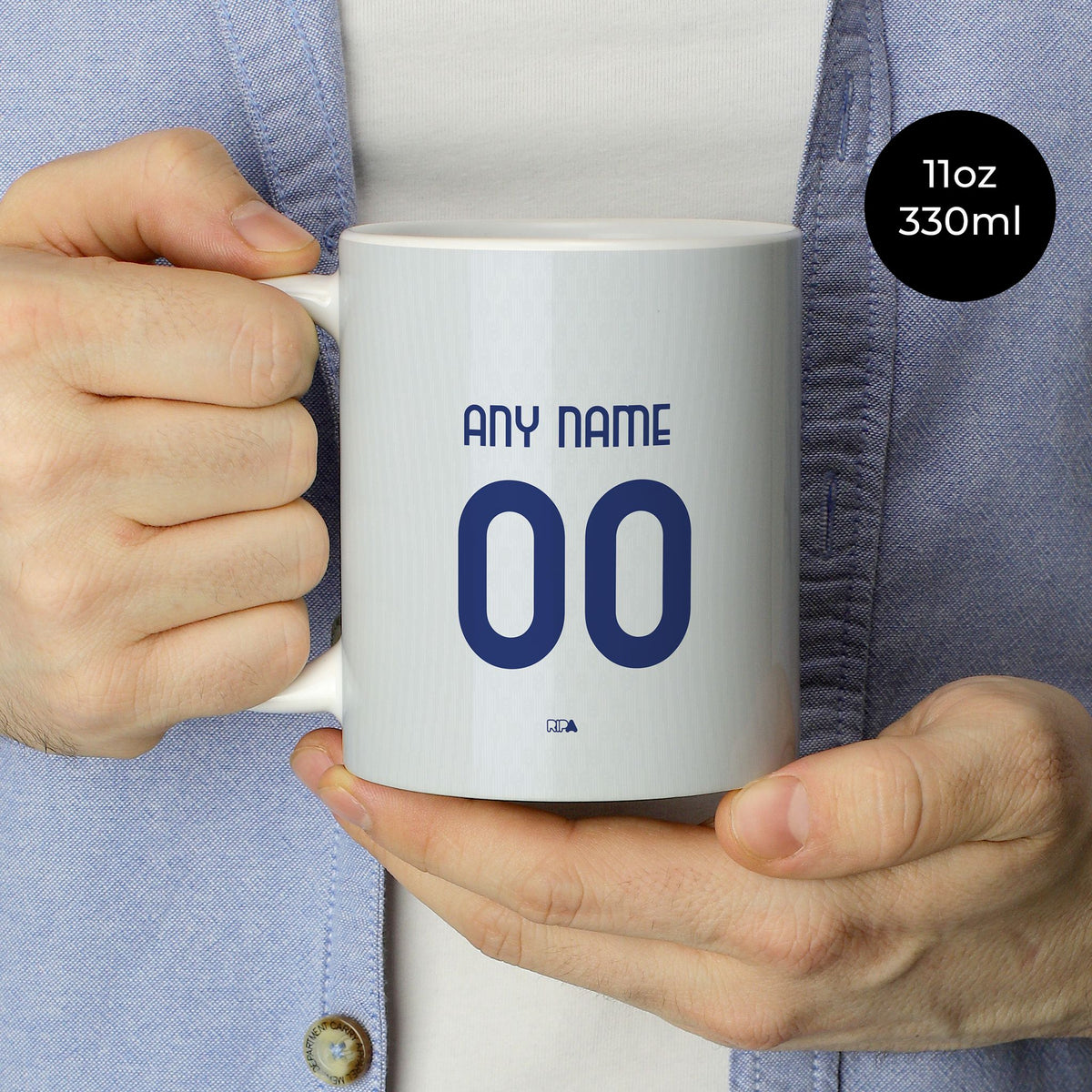 Mug with the Inter Milan 2025-26 Away football shirt design by RIPA Football