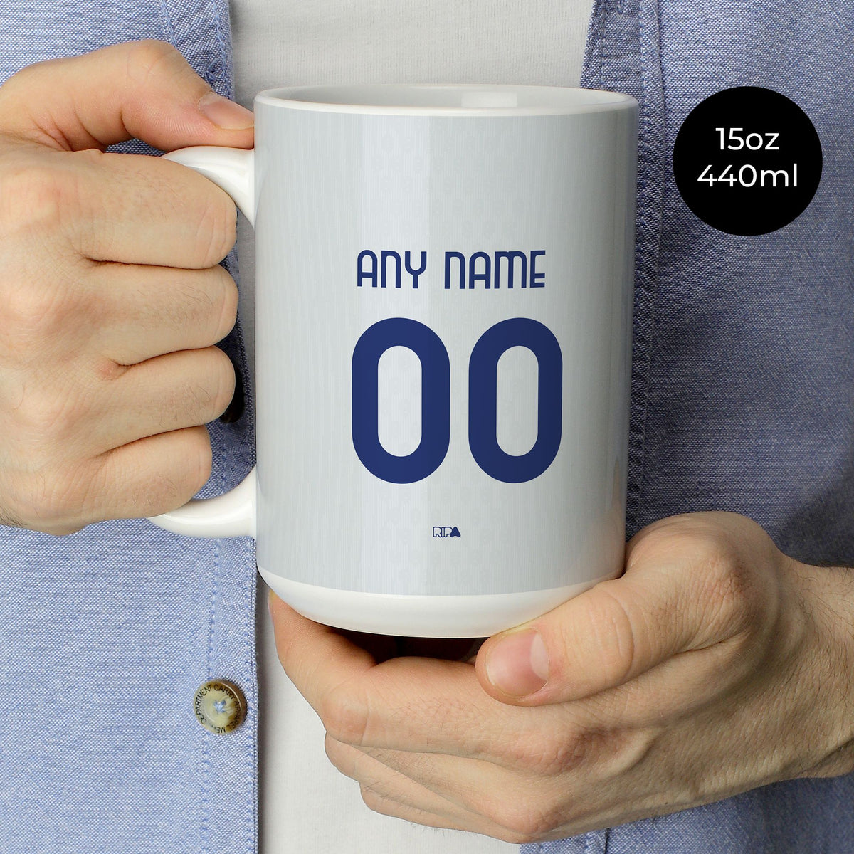 Mug with the Inter Milan 2025-26 Away football shirt design by RIPA Football