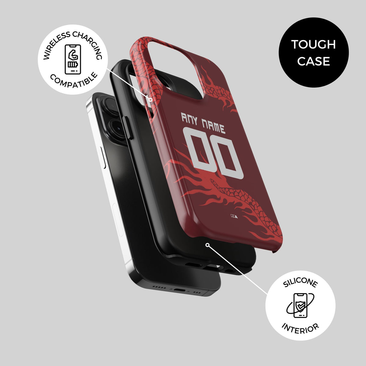 Phone case with the Internacional 2026 Third football shirt design by RIPA Football