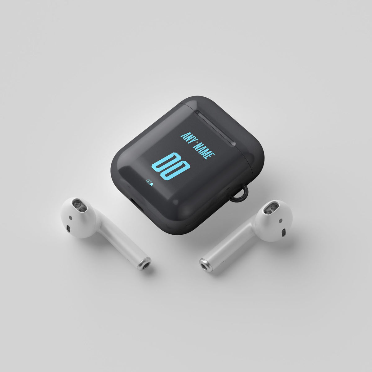 AirPods case with the Ipswich Town 2025-26 Third football shirt design by RIPA Football