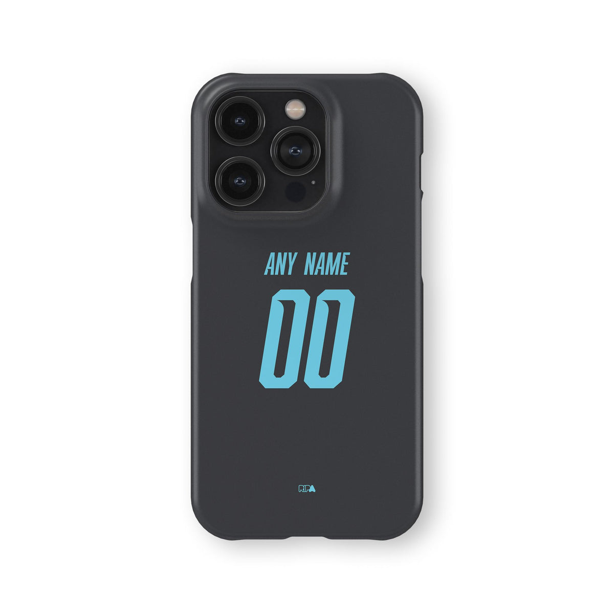 Phone case with the Ipswich Town 2025-26 Third football shirt design by RIPA Football