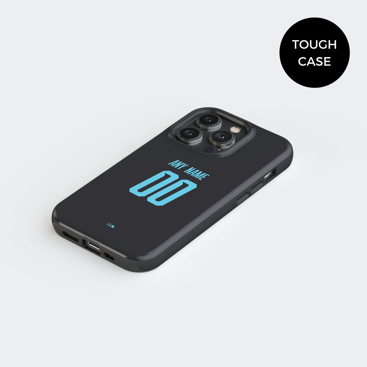 Phone case with the Ipswich Town 2025-26 Third football shirt design by RIPA Football
