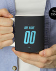 Mug with the Ipswich Town 2025-26 Third football shirt design by RIPA Football