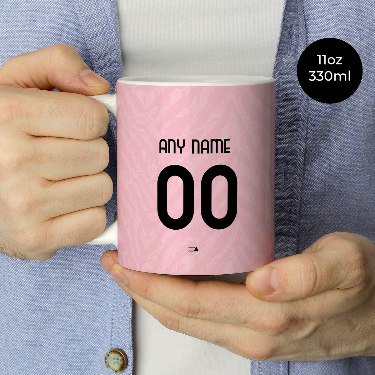 Mug with the Juventus 2026-27 Away football shirt design by RIPA Football