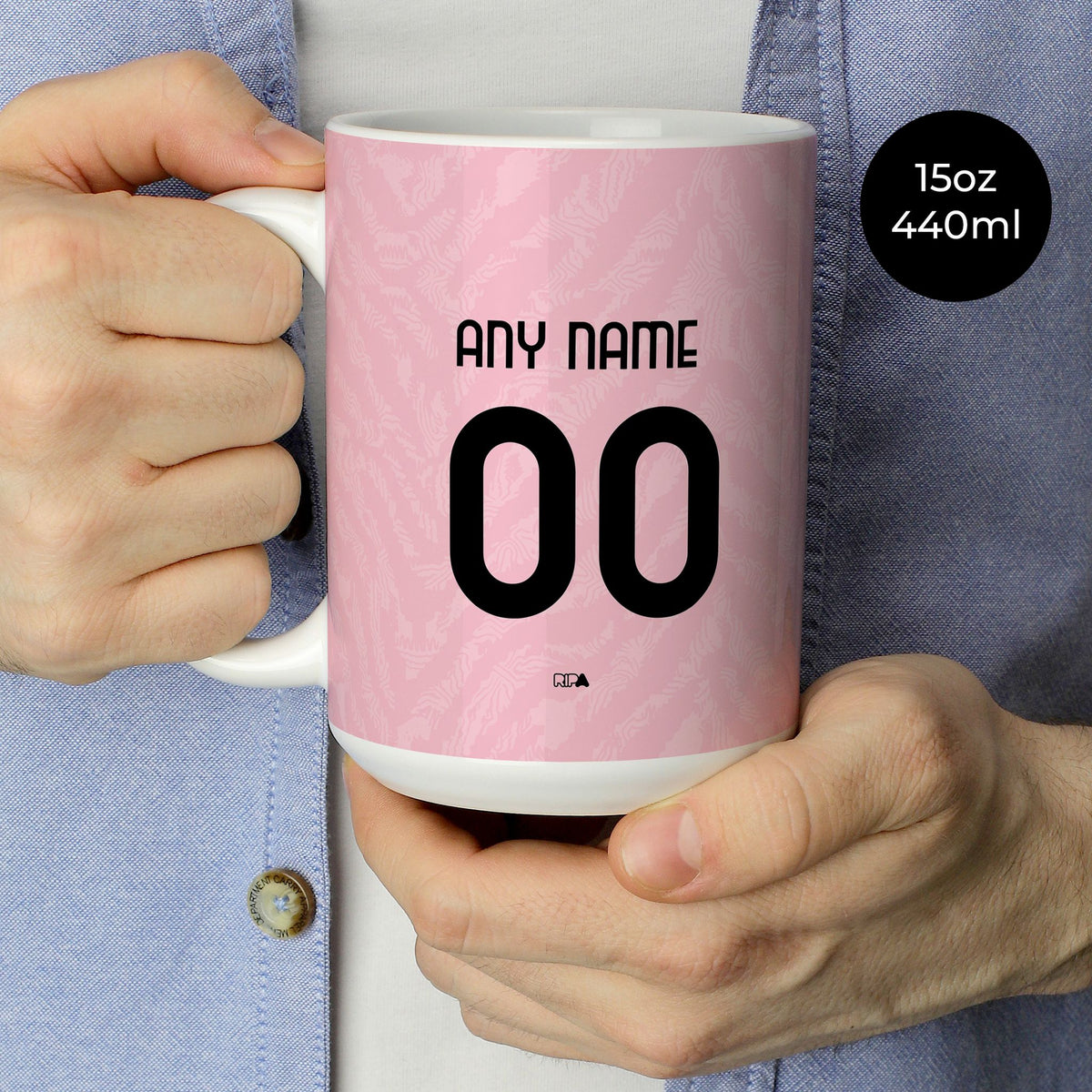 Mug with the Juventus 2026-27 Away football shirt design by RIPA Football