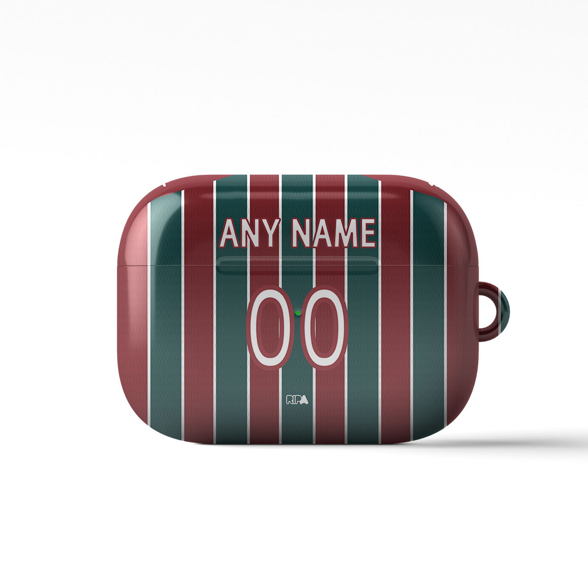AirPods case with the Fluminense 2026 Home football shirt design by RIPA Football