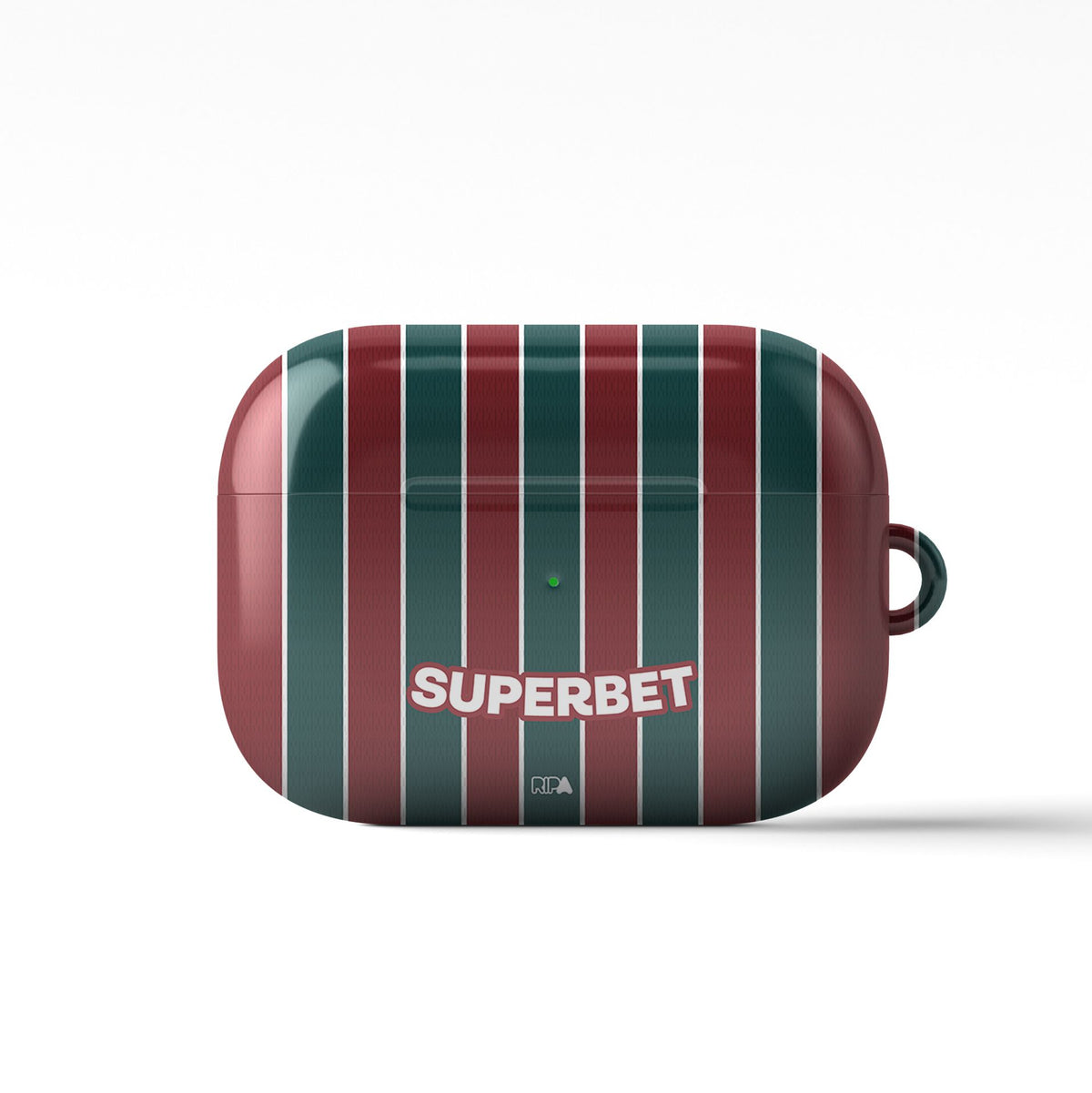 AirPods case with the Fluminense 2026 Home football shirt design by RIPA Football