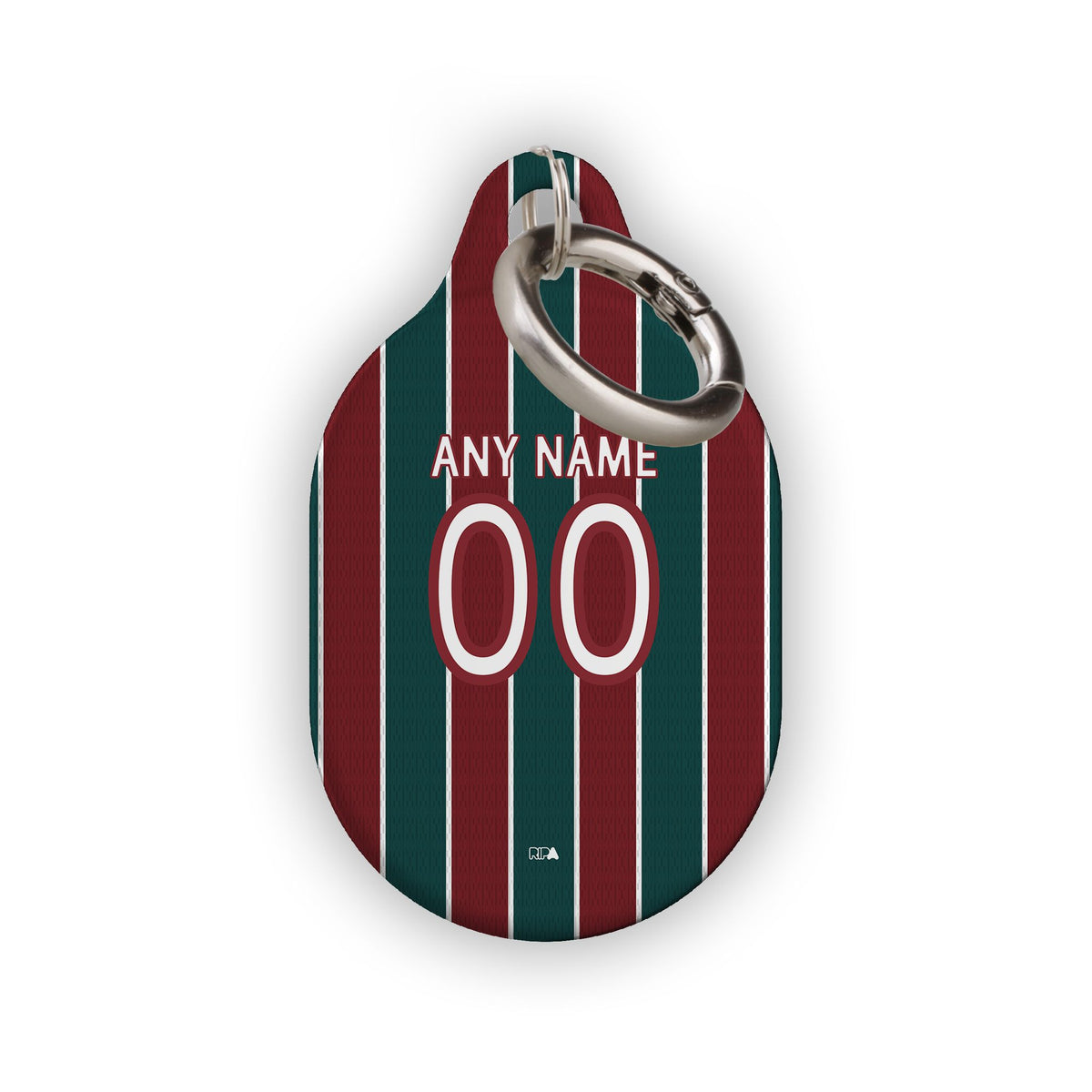 AirTag holder with the Fluminense 2026 Home football shirt design by RIPA Football