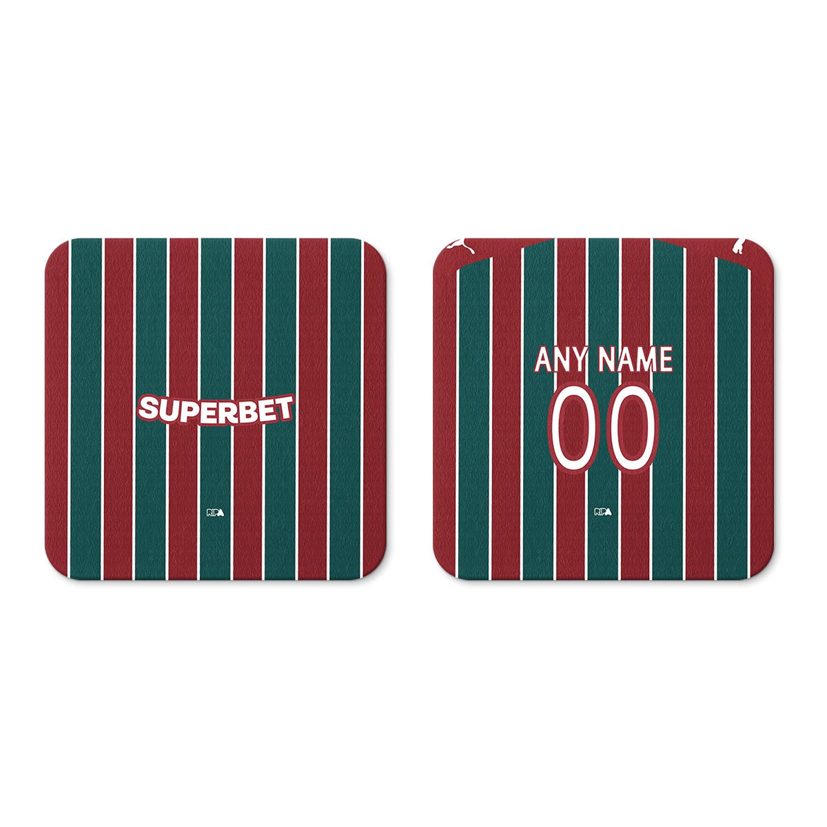 Coaster with the Fluminense 2026 Home football shirt design by RIPA Football