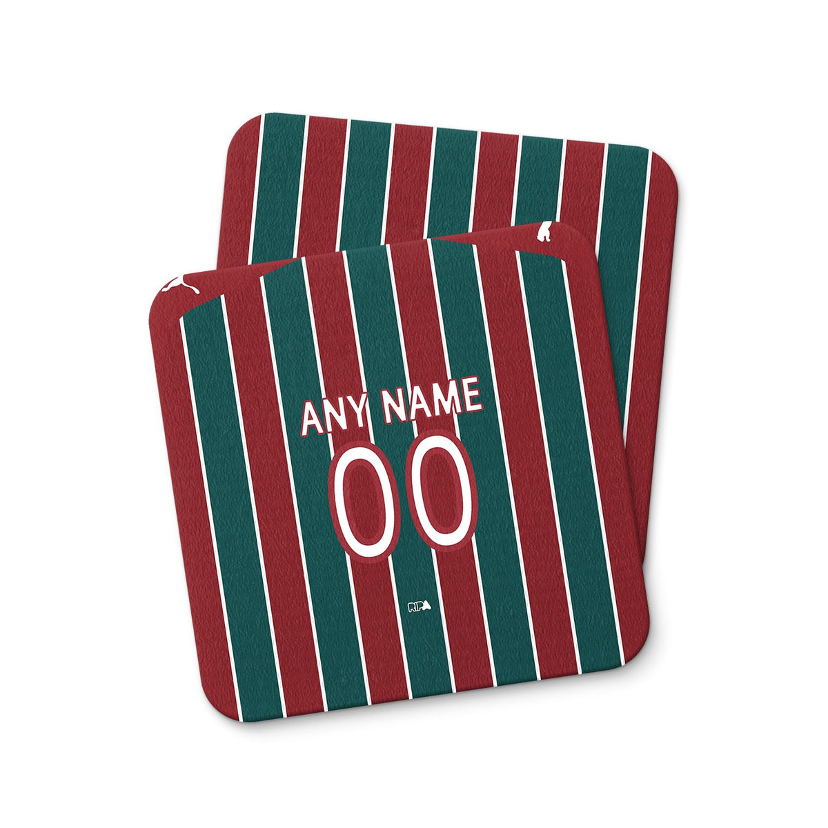 Coaster with the Fluminense 2026 Home football shirt design by RIPA Football