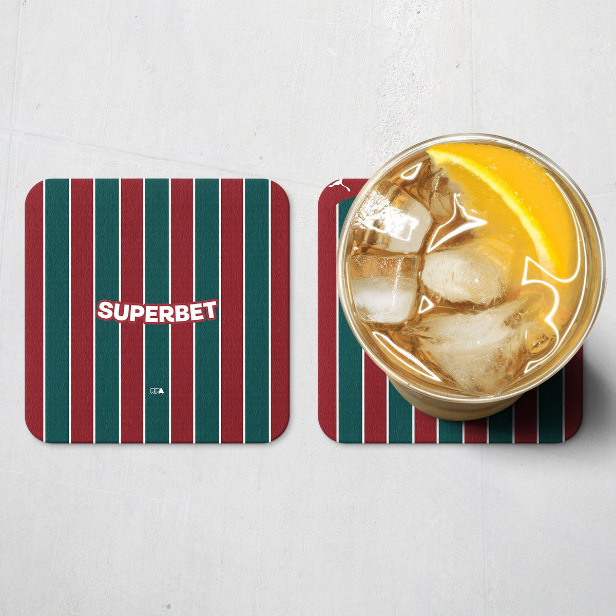 Coaster with the Fluminense 2026 Home football shirt design by RIPA Football