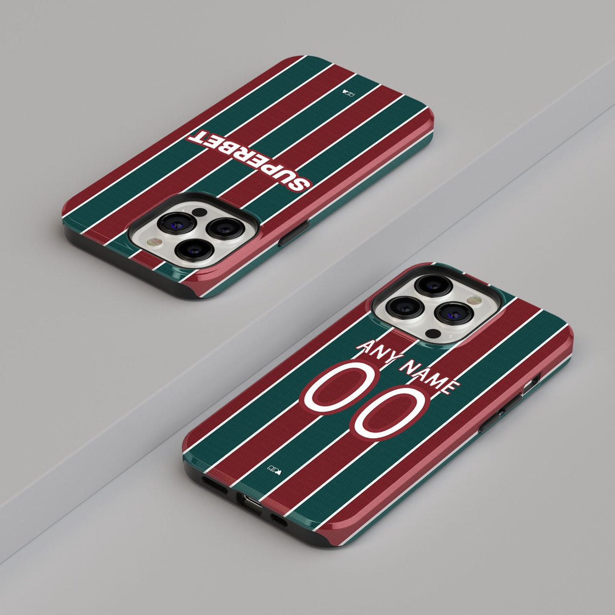 Phone case with the Fluminense 2026 Home football shirt design by RIPA Football
