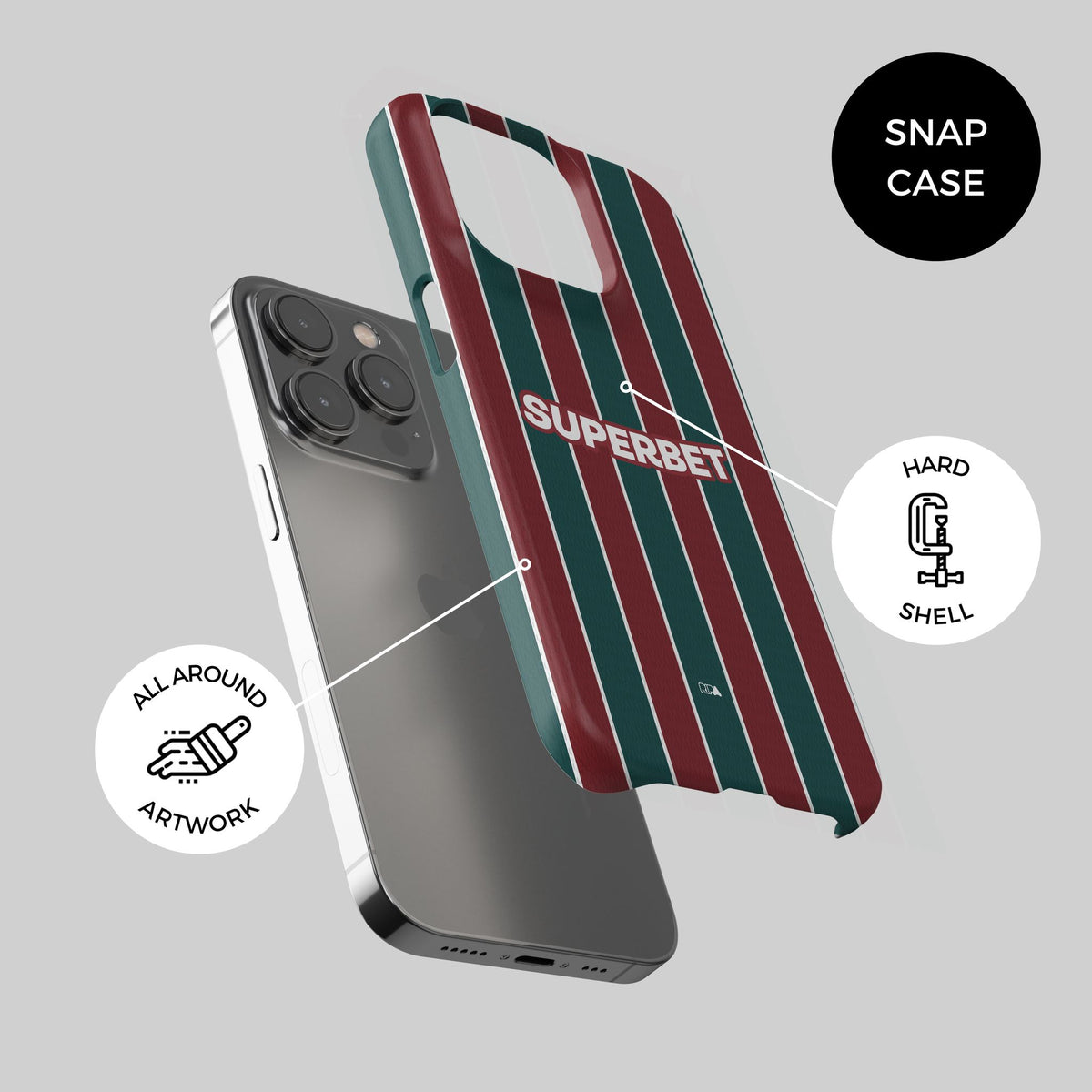 Phone case with the Fluminense 2026 Home football shirt design by RIPA Football