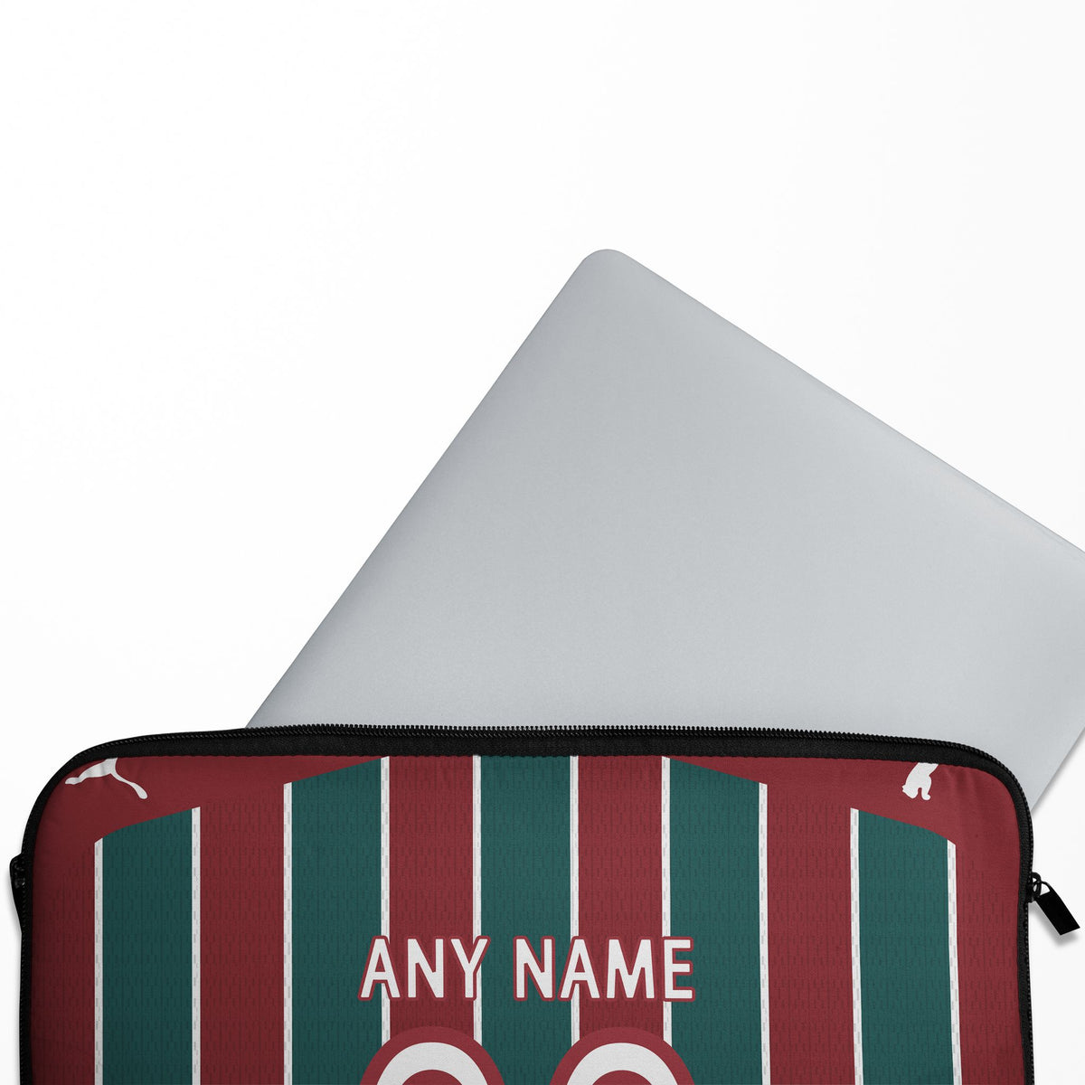 Laptop sleeve with the Fluminense 2026 Home football shirt design by RIPA Football