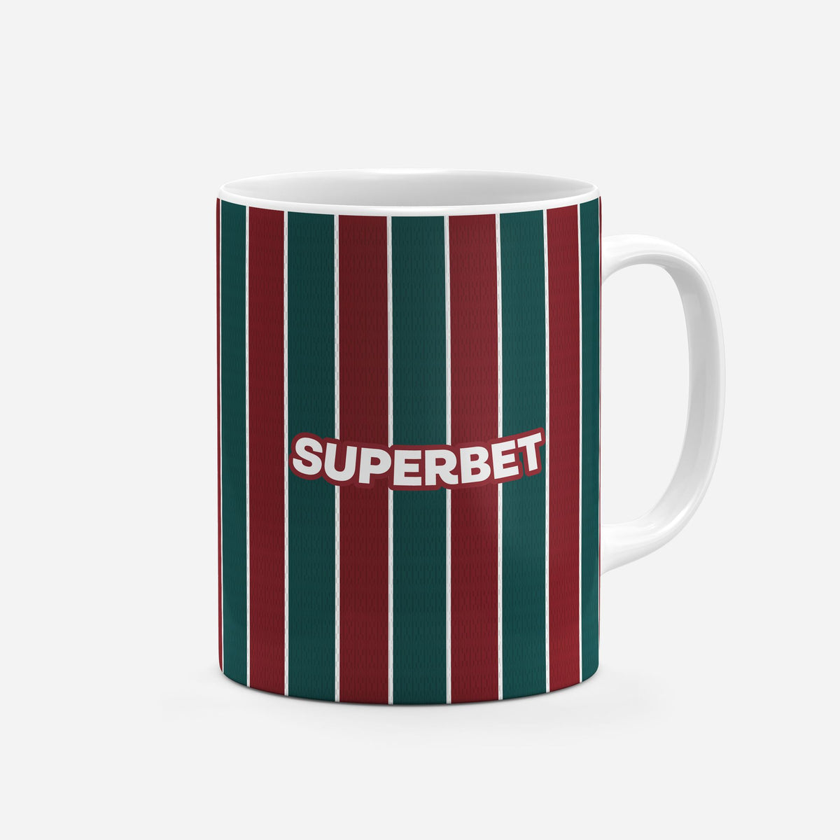 Mug with the Fluminense 2026 Home football shirt design by RIPA Football