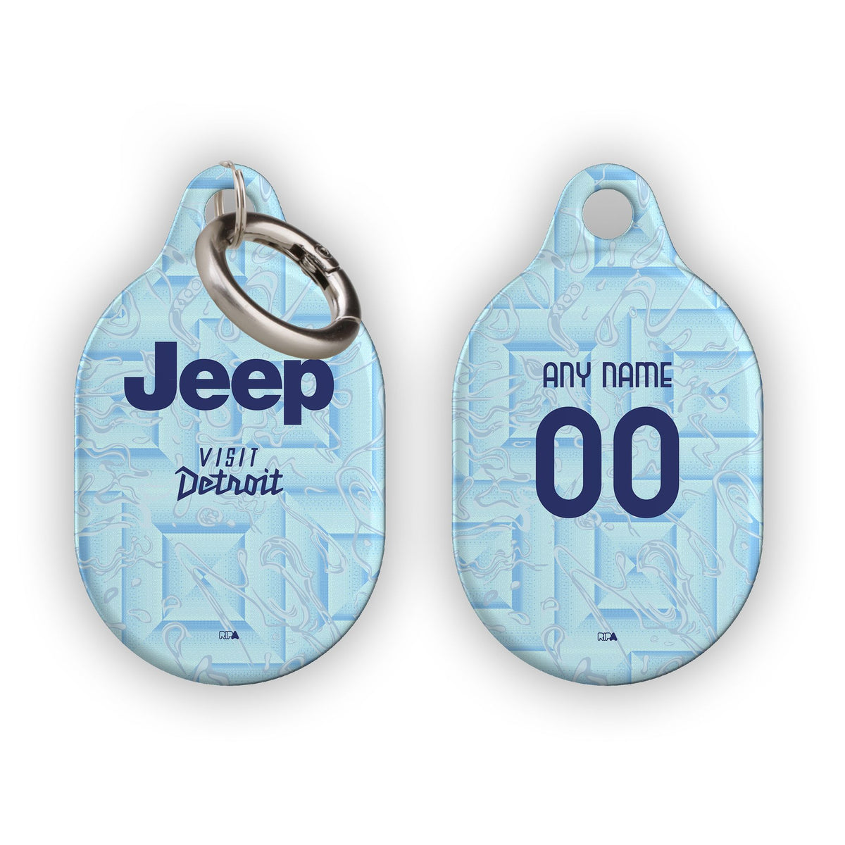 AirTag holder with the Juventus 2025-26 Away football shirt design by RIPA Football