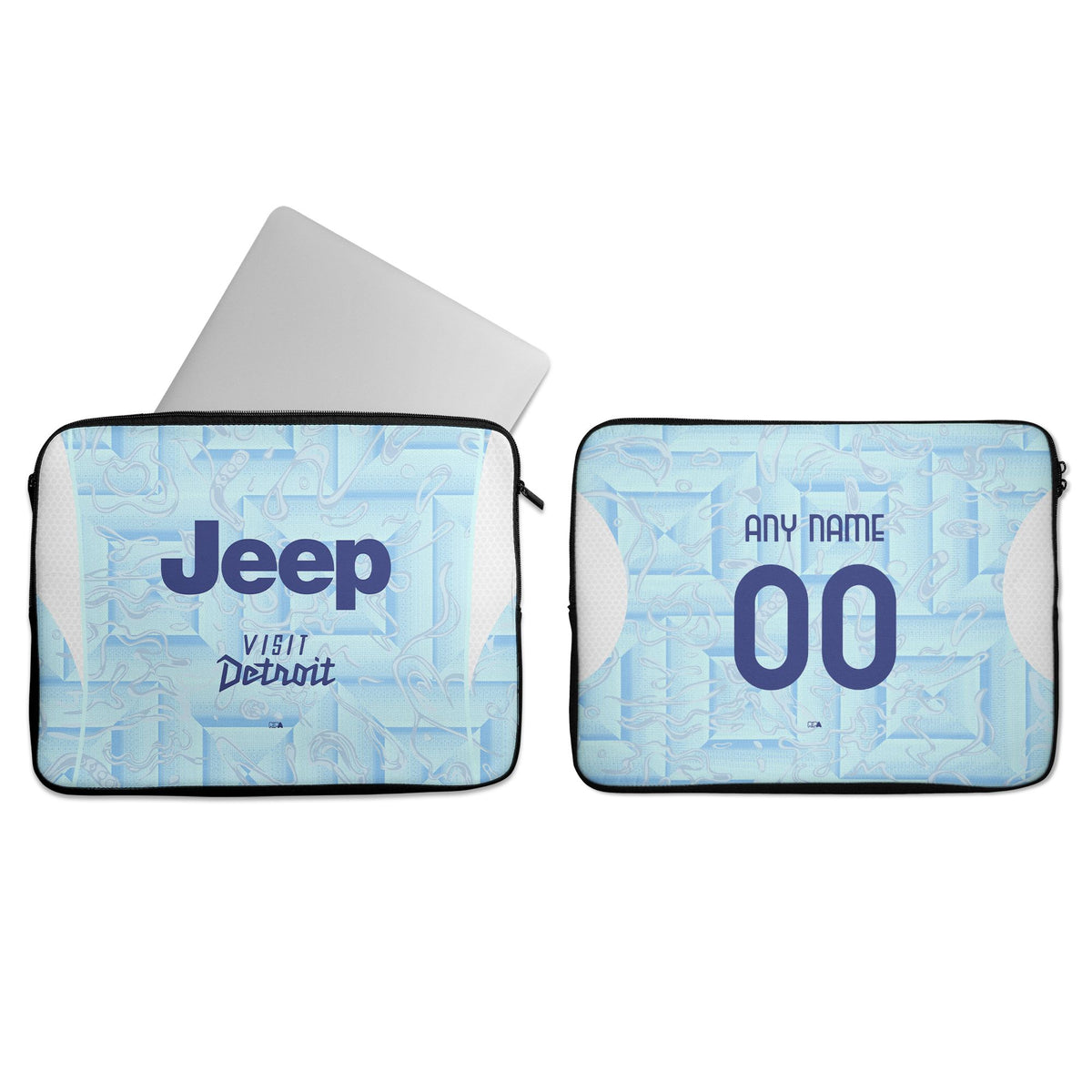 Laptop sleeve with the Juventus 2025-26 Away football shirt design by RIPA Football