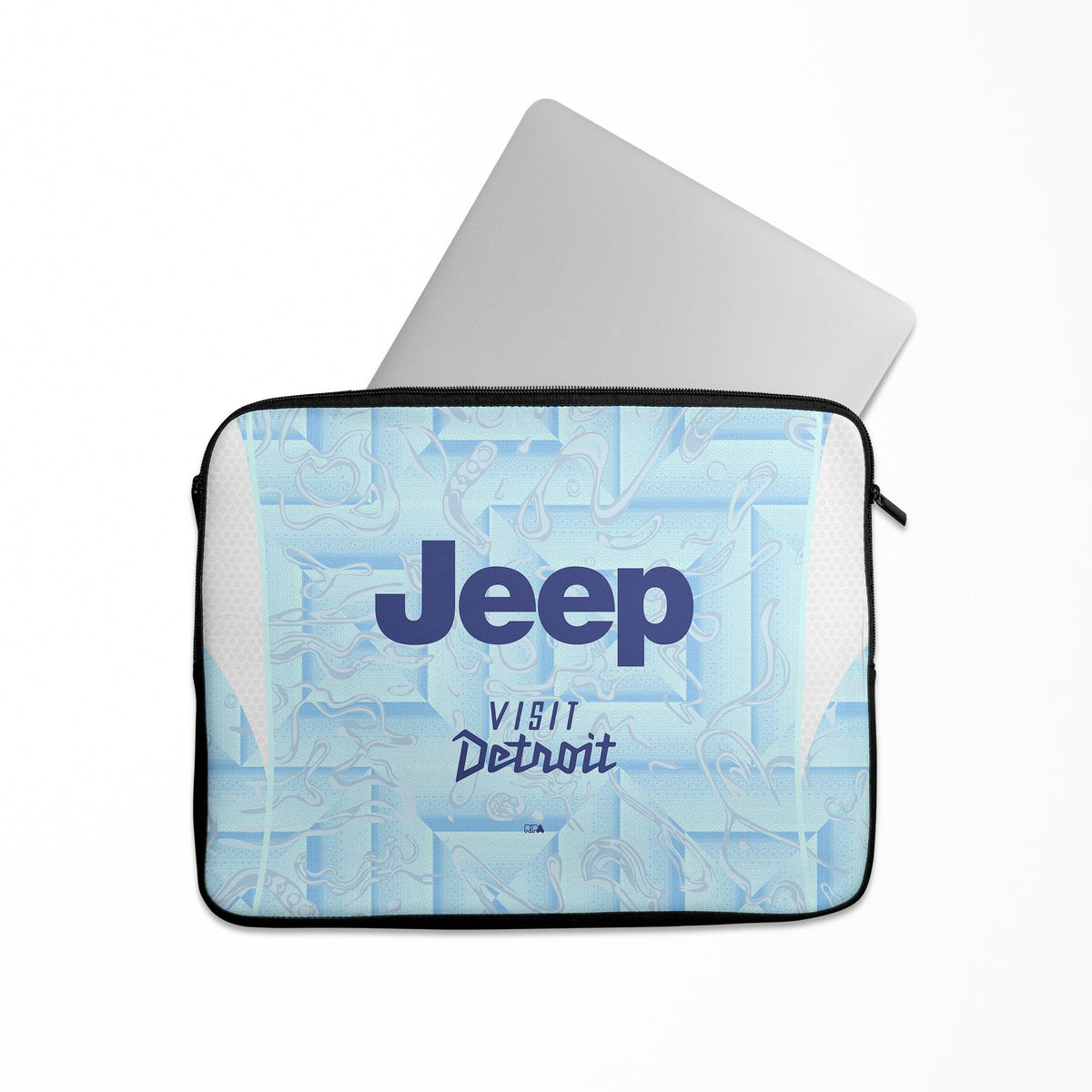Laptop sleeve with the Juventus 2025-26 Away football shirt design by RIPA Football