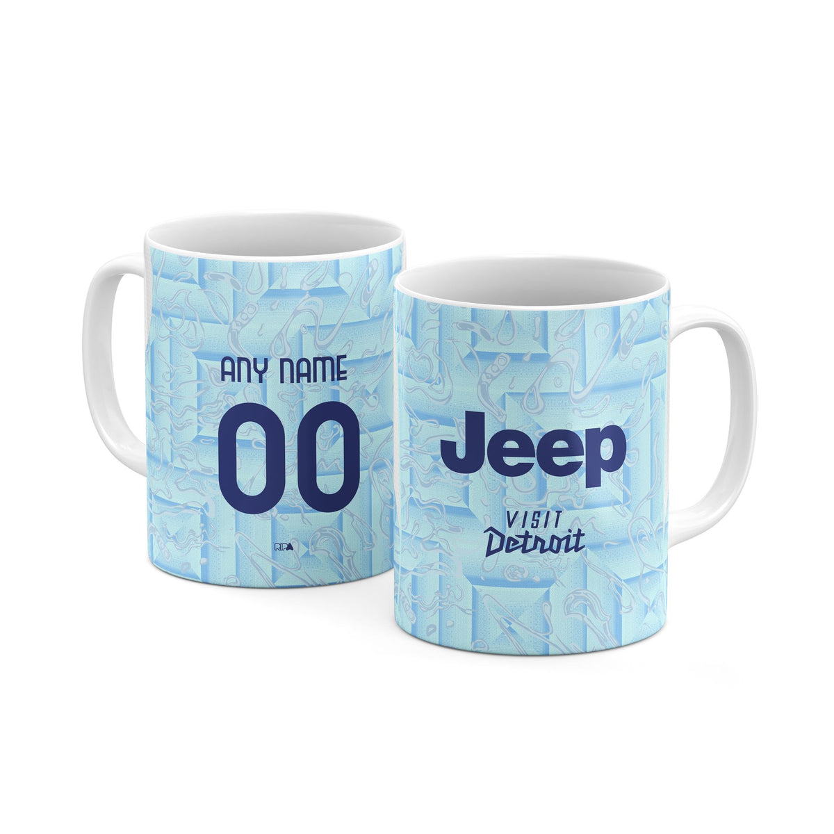 Mug with the Juventus 2025-26 Away football shirt design by RIPA Football