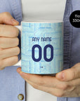 Mug with the Juventus 2025-26 Away football shirt design by RIPA Football