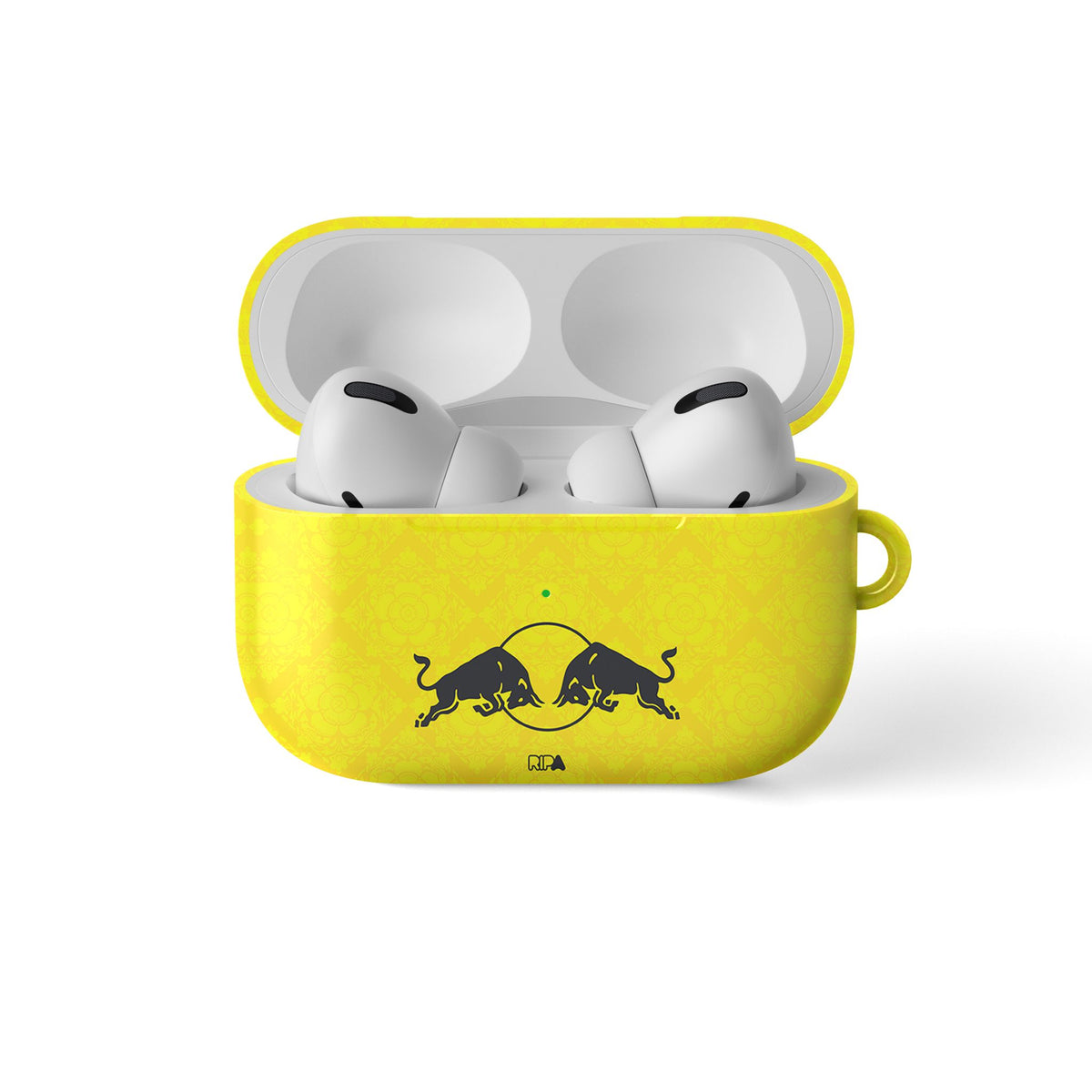 AirPods case with the Leeds United 2026-27 Away football shirt design by RIPA Football