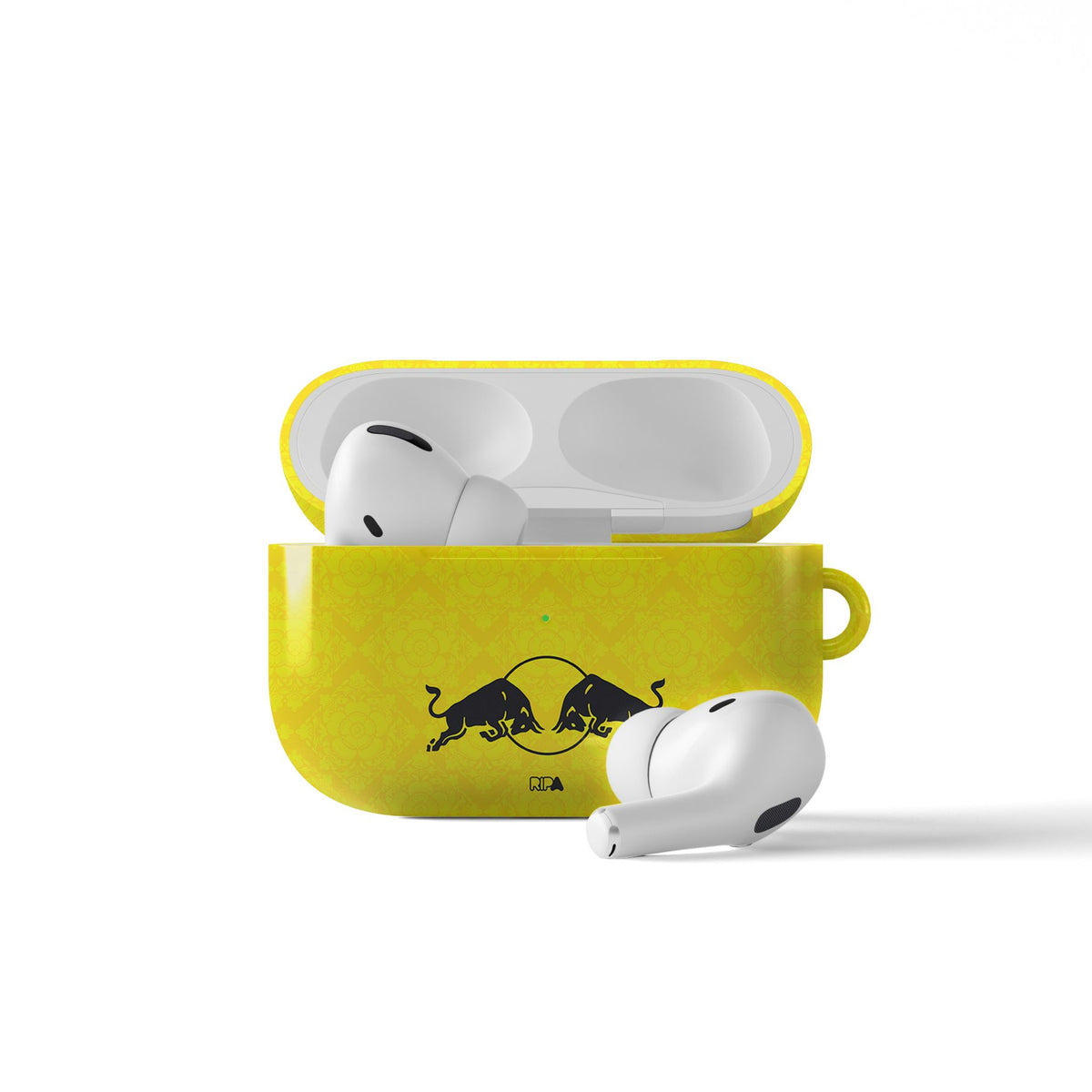 AirPods case with the Leeds United 2026-27 Away football shirt design by RIPA Football