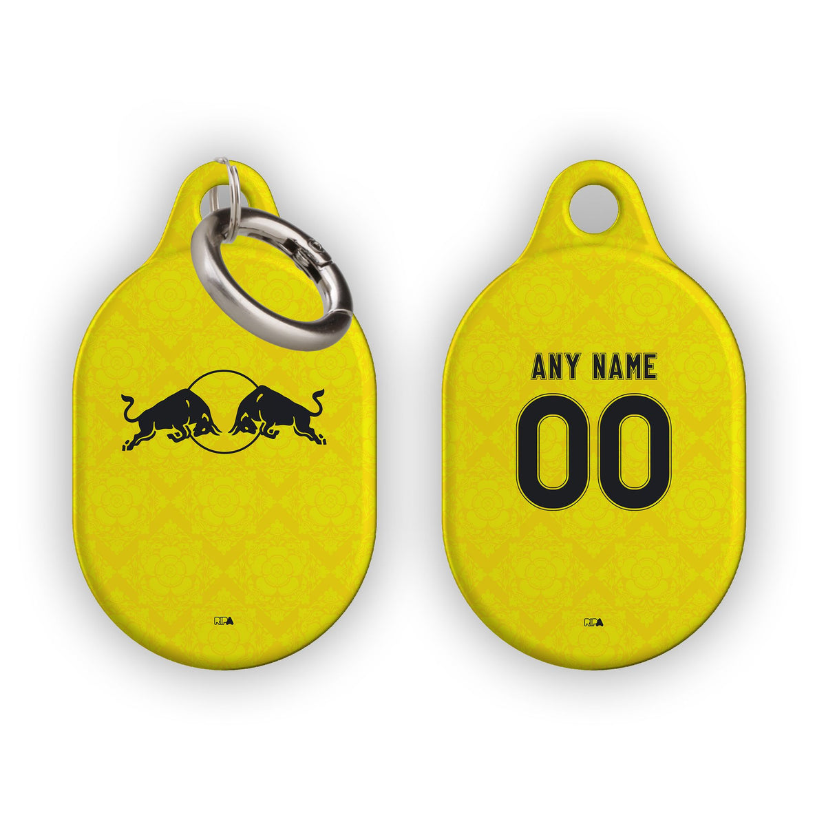 AirTag holder with the Leeds United 2026-27 Away football shirt design by RIPA Football