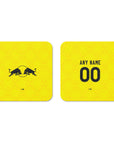 Coaster with the Leeds United 2026-27 Away football shirt design by RIPA Football