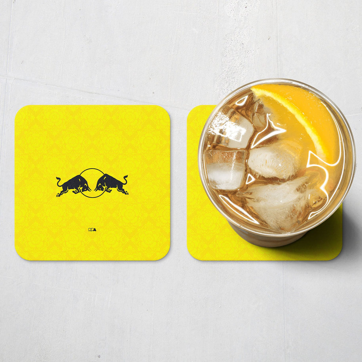 Coaster with the Leeds United 2026-27 Away football shirt design by RIPA Football
