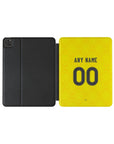 iPad case with the Leeds United 2026-27 Away football shirt design by RIPA Football