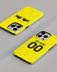 Phone case with the Leeds United 2026-27 Away football shirt design by RIPA Football