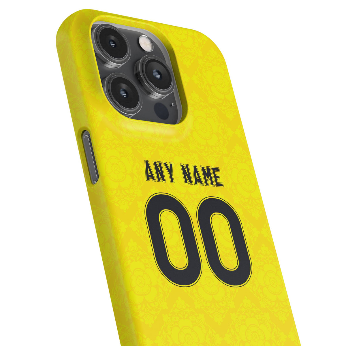 Phone case with the Leeds United 2026-27 Away football shirt design by RIPA Football