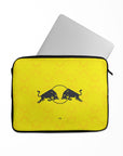 Laptop sleeve with the Leeds United 2026-27 Away football shirt design by RIPA Football