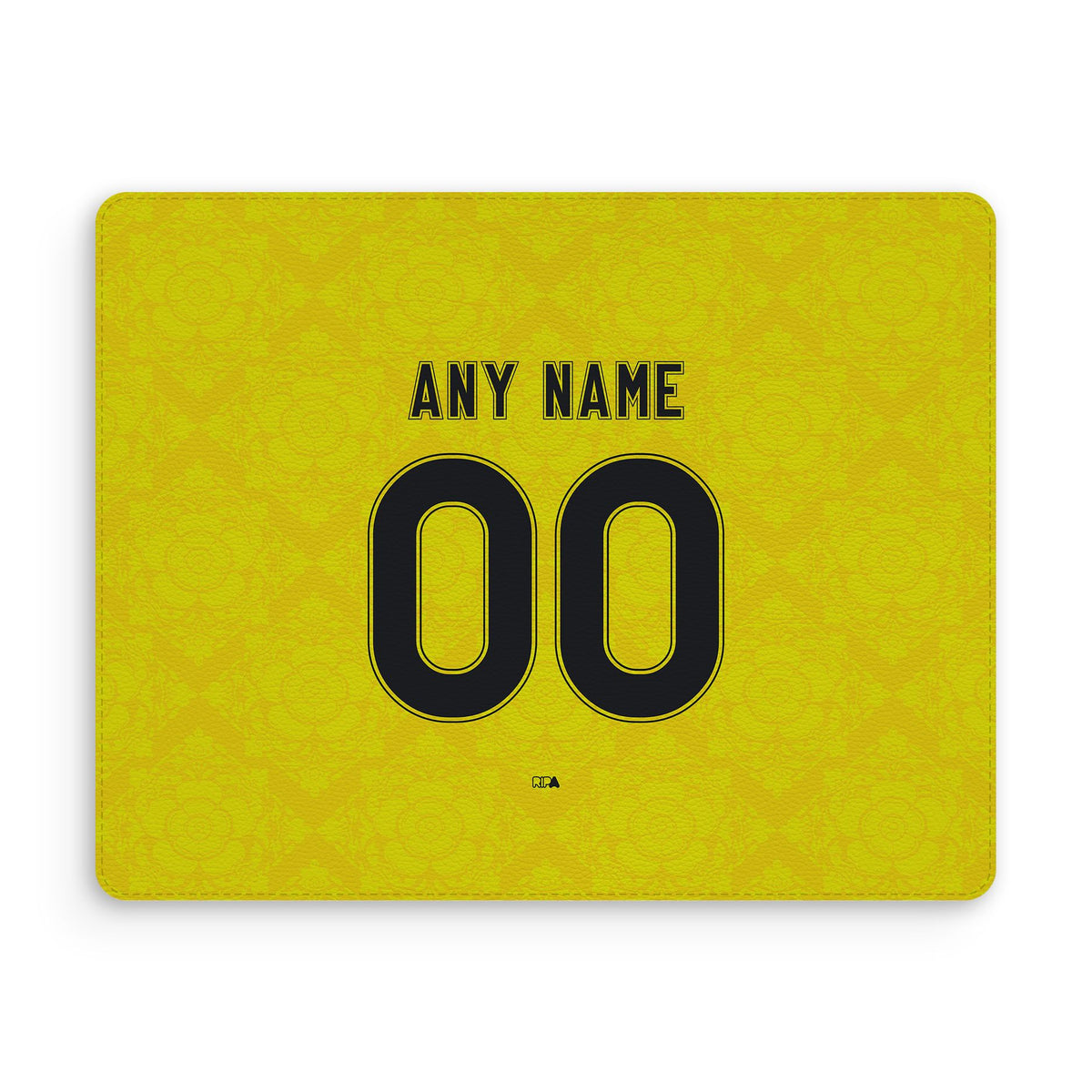 Mouse pad with the Leeds United 2026-27 Away football shirt design by RIPA Football