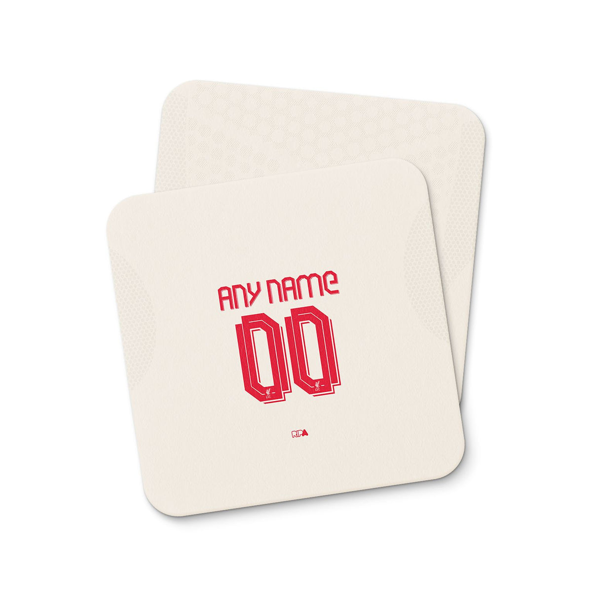 Coaster with the Liverpool 2025-26 Away football shirt design by RIPA Football