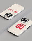 Phone case with the Liverpool 2025-26 Away football shirt design by RIPA Football