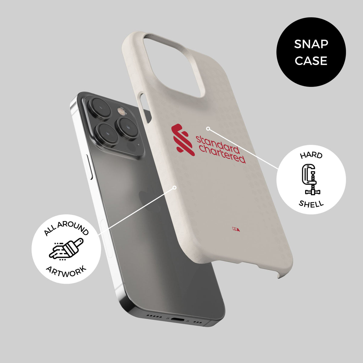 Phone case with the Liverpool 2025-26 Away football shirt design by RIPA Football