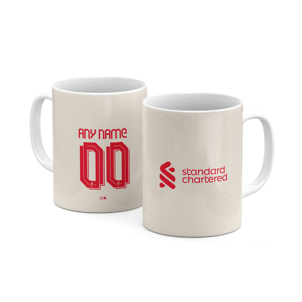 Mug with the Liverpool 2025-26 Away football shirt design by RIPA Football
