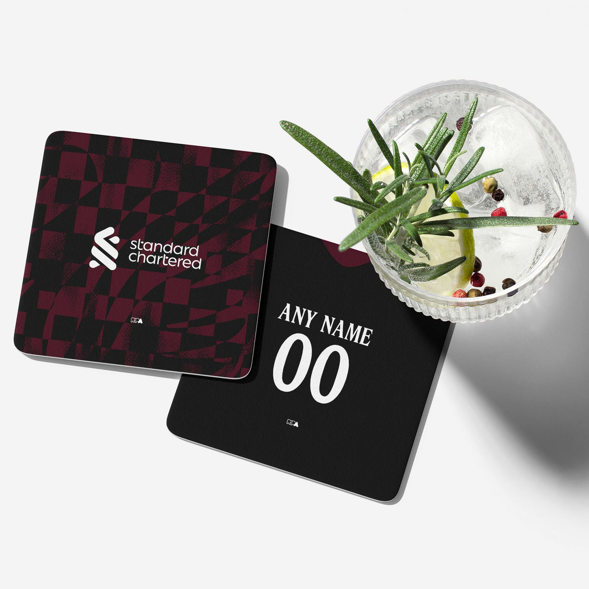 Coaster with the Liverpool 2026-27 Third football shirt design by RIPA Football