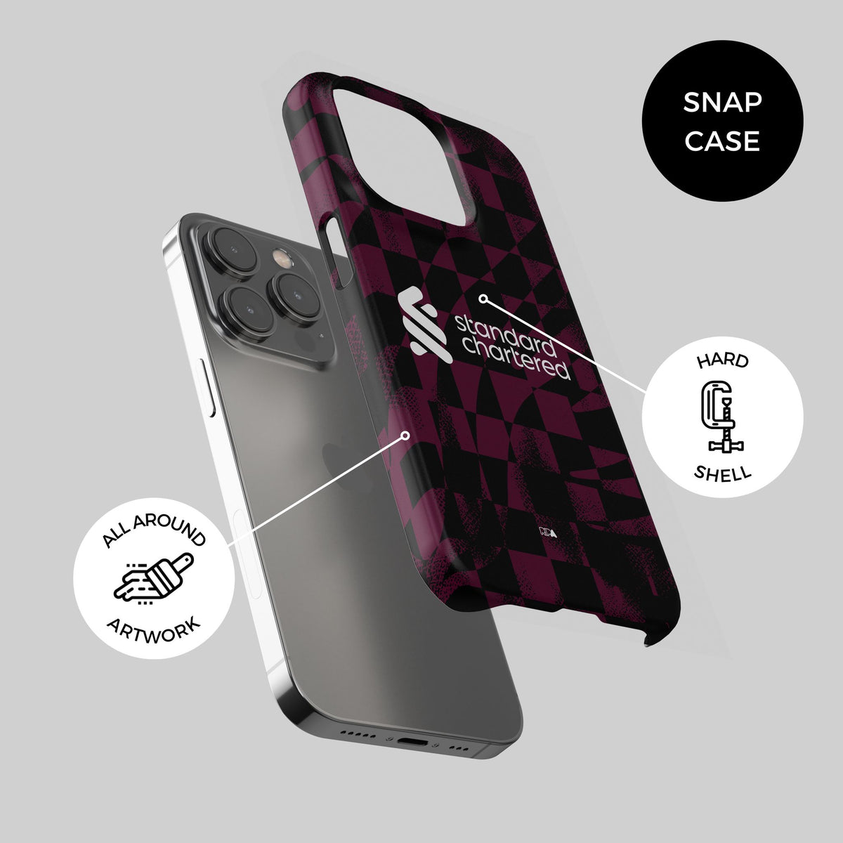 Phone case with the Liverpool 2026-27 Third football shirt design by RIPA Football