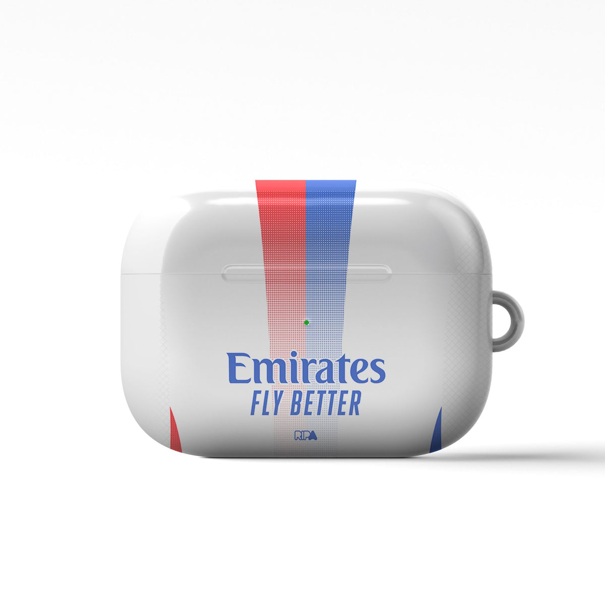 AirPods case with the Olympique Lyonnais 2024-25 Home football shirt design by RIPA Football