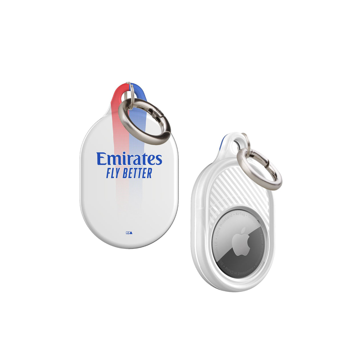 AirTag holder with the Olympique Lyonnais 2024-25 Home football shirt design by RIPA Football