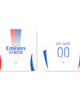 Coaster with the Olympique Lyonnais 2024-25 Home football shirt design by RIPA Football