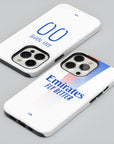 Phone case with the Olympique Lyonnais 2024-25 Home football shirt design by RIPA Football