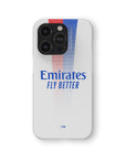 Phone case with the Olympique Lyonnais 2024-25 Home football shirt design by RIPA Football