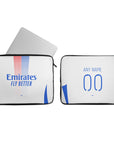 Laptop sleeve with the Olympique Lyonnais 2024-25 Home football shirt design by RIPA Football