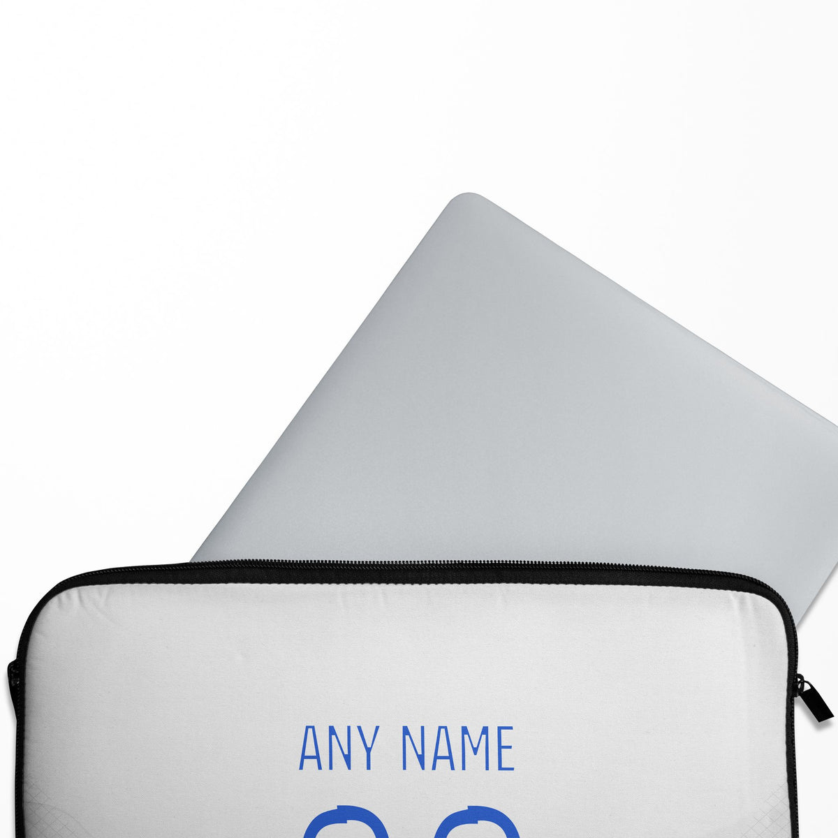 Laptop sleeve with the Olympique Lyonnais 2024-25 Home football shirt design by RIPA Football